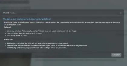 Beispielbild für ein Modal