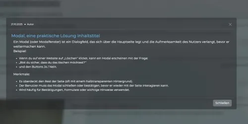 Beispielbild für ein Modal